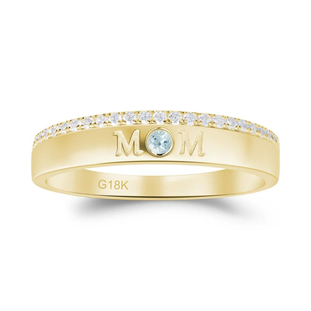 Aquamarine Eternity Mother's Ring - Image 7