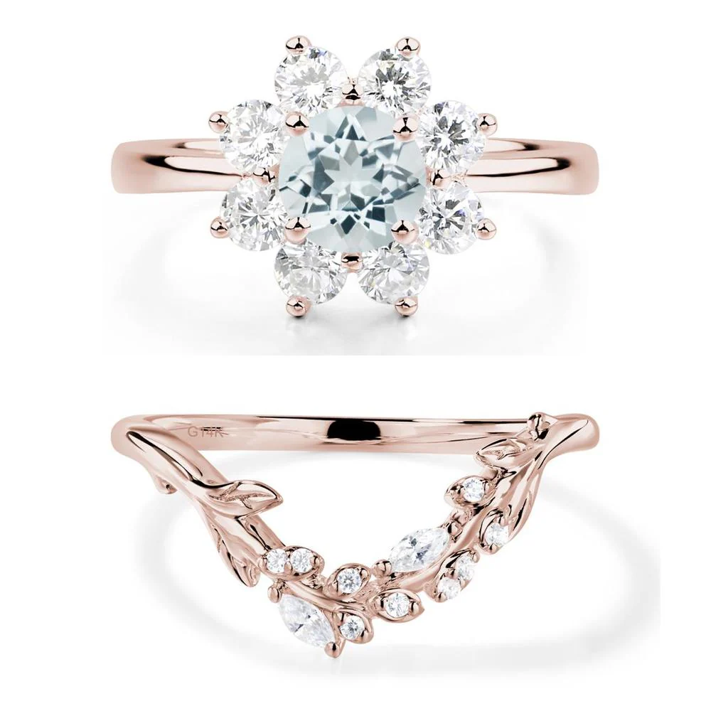 Aquamarine Sunburst Engagement Ring - Image 11