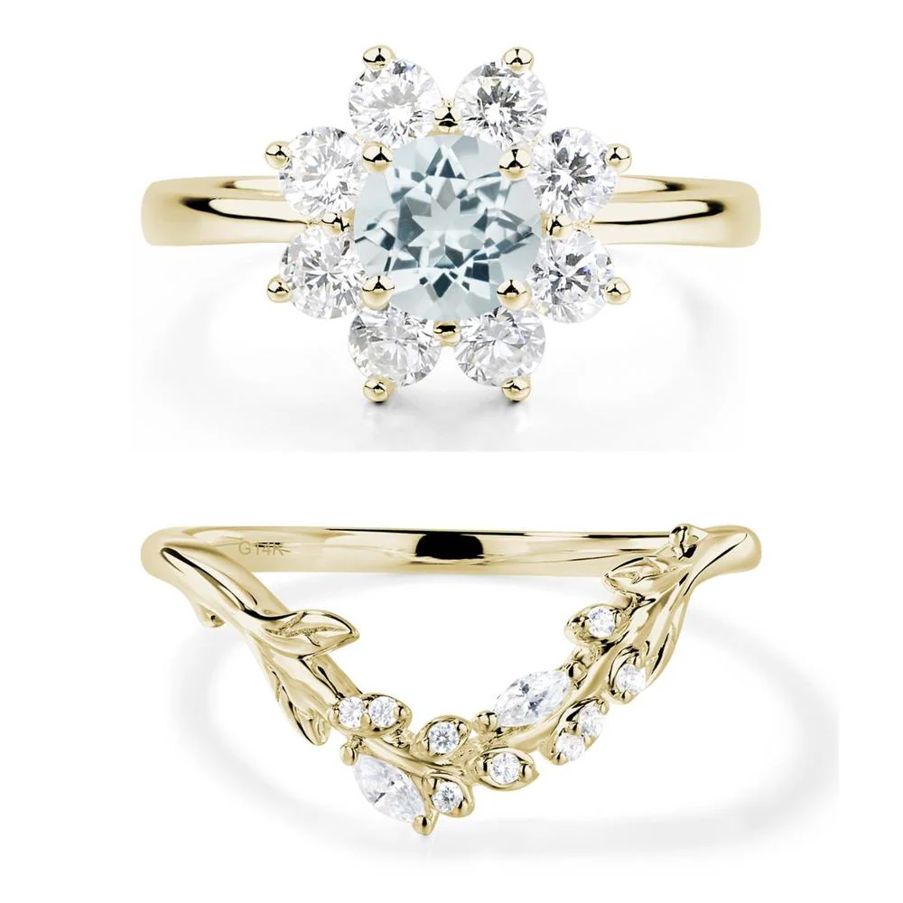 Aquamarine Sunburst Engagement Ring - Image 15