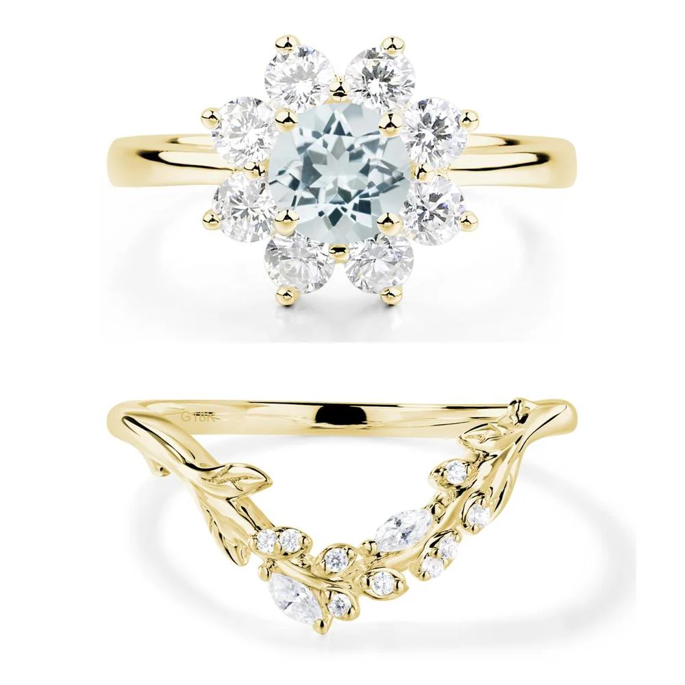 Aquamarine Sunburst Engagement Ring - Image 21