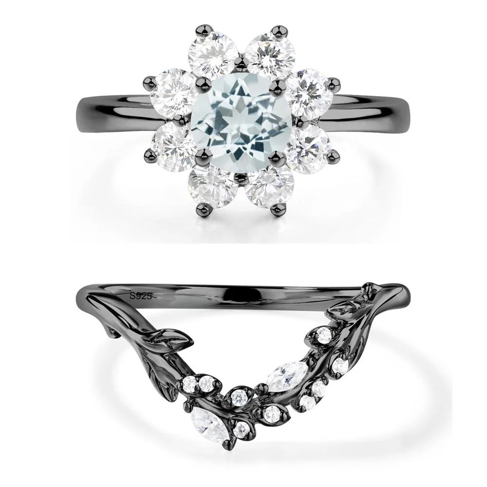 Aquamarine Sunburst Engagement Ring - Image 23
