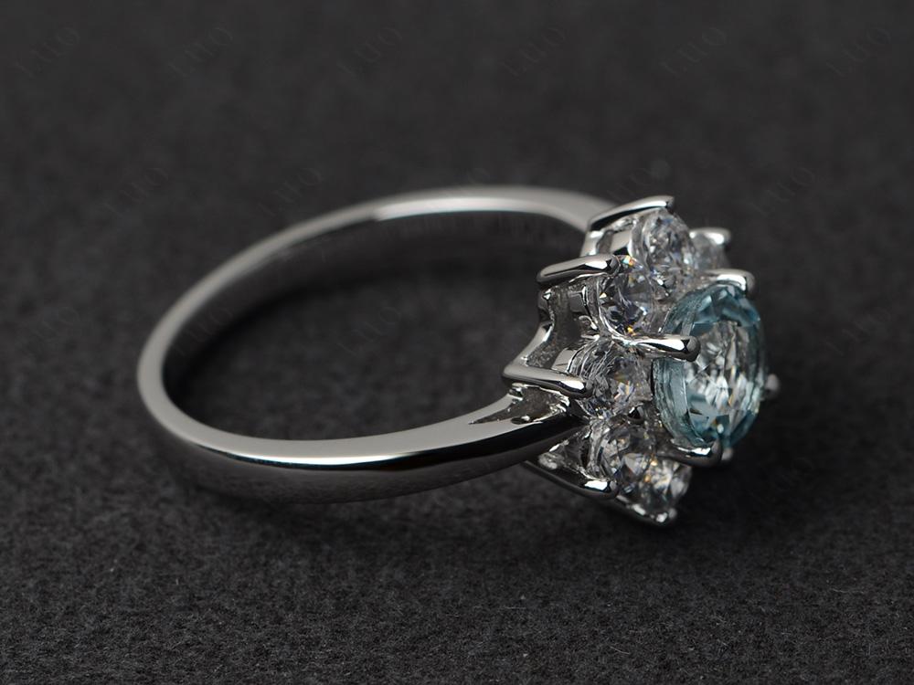 Aquamarine Sunburst Engagement Ring - Image 30