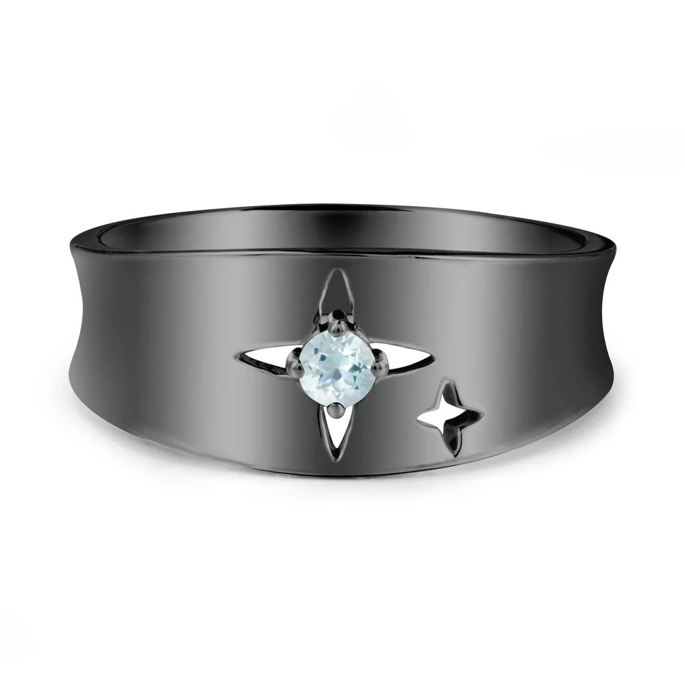 Aquamarine Four Point Star Ring - Image 7