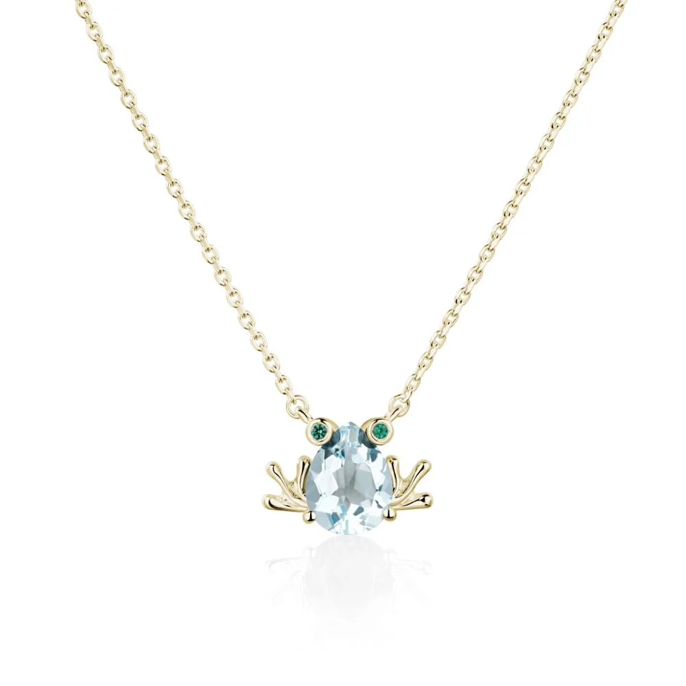 Aquamarine Frog Necklace - Image 4