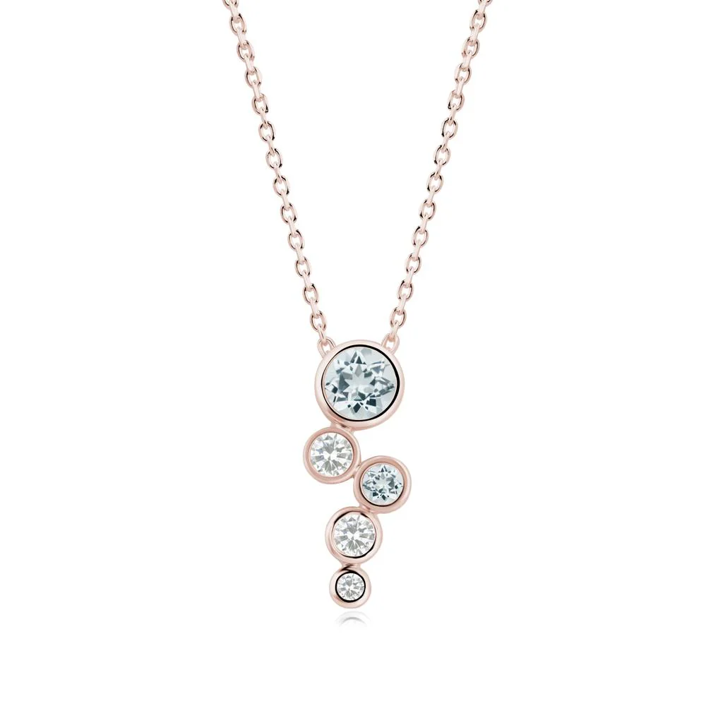 Aquamarine Graduated Drop Pendant - Image 3