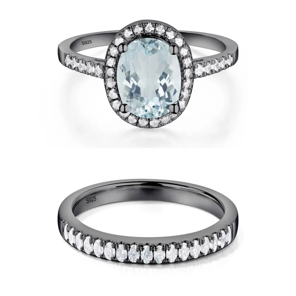 Oval Aquamarine Halo Ring - Image 23