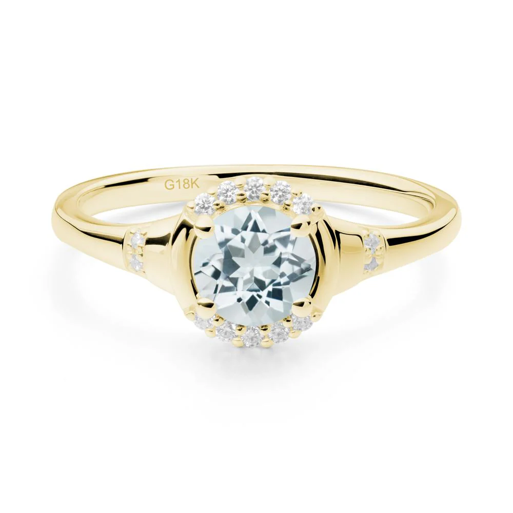 Aquamarine Halo Statement Ring - Image 2