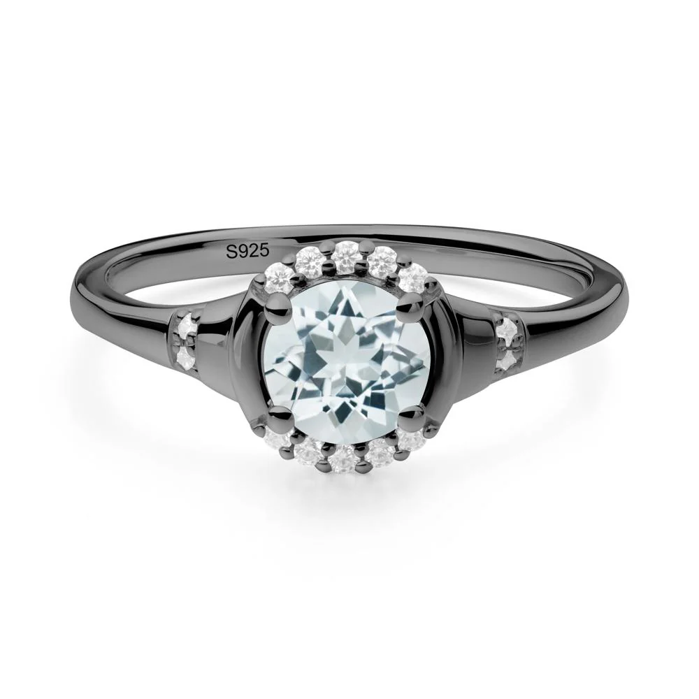 Aquamarine Halo Statement Ring - Image 4