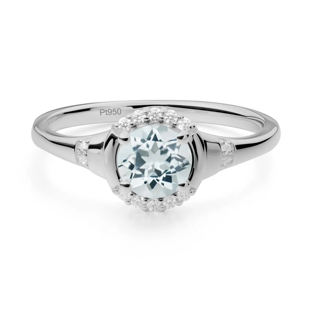 Aquamarine Halo Statement Ring - Image 6