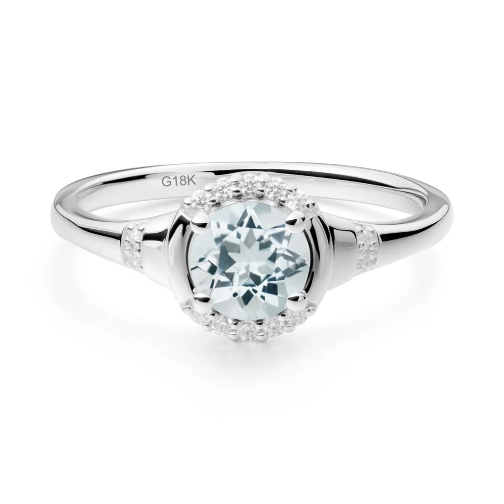 Aquamarine Halo Statement Ring - Image 7