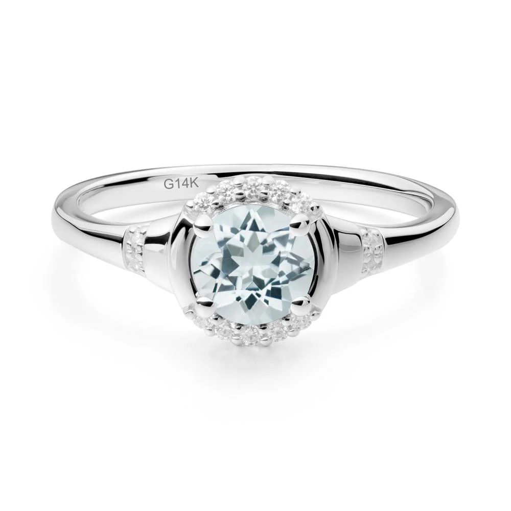 Aquamarine Halo Statement Ring - Image 9
