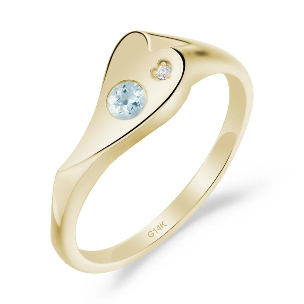 Aquamarine Heart Shaped Engagement Ring - Image 7