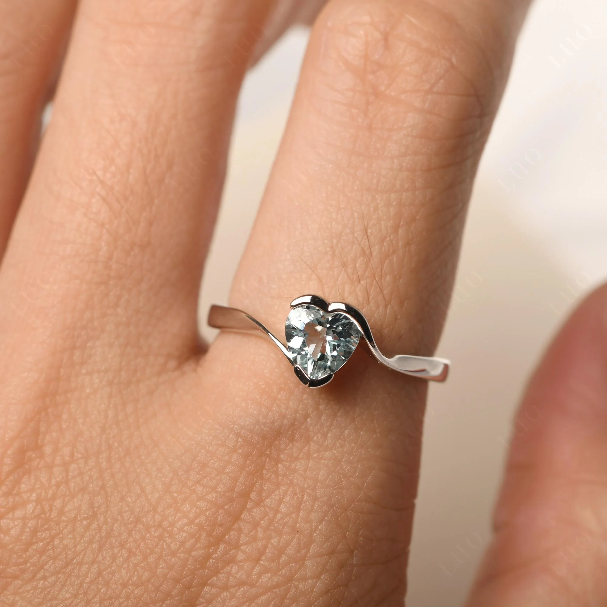 Aquamarine Heart Ring - Image 14