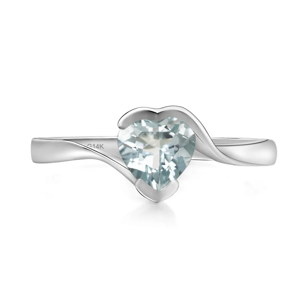 Aquamarine Heart Ring - Image 3
