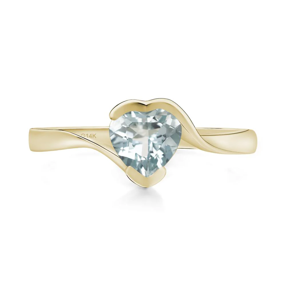 Aquamarine Heart Ring - Image 4