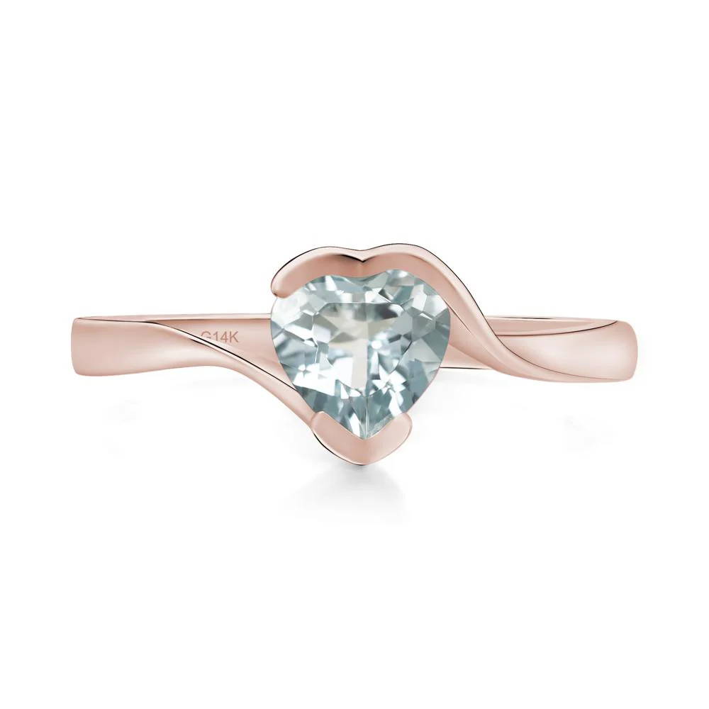 Aquamarine Heart Ring - Image 5