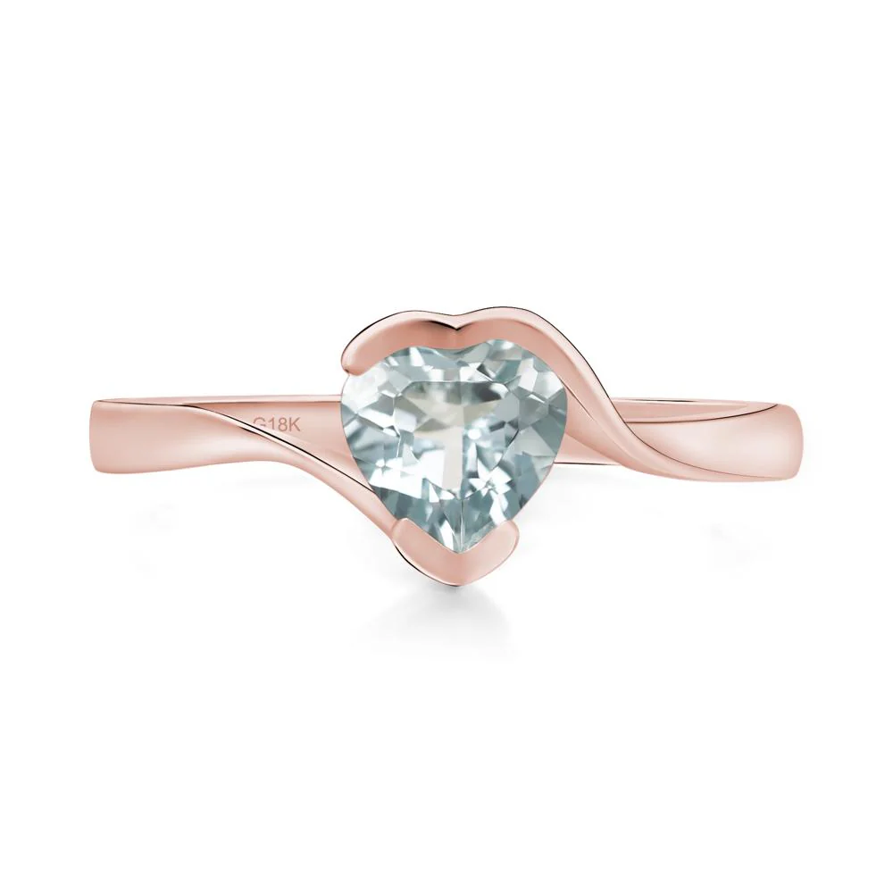 Aquamarine Heart Ring - Image 9