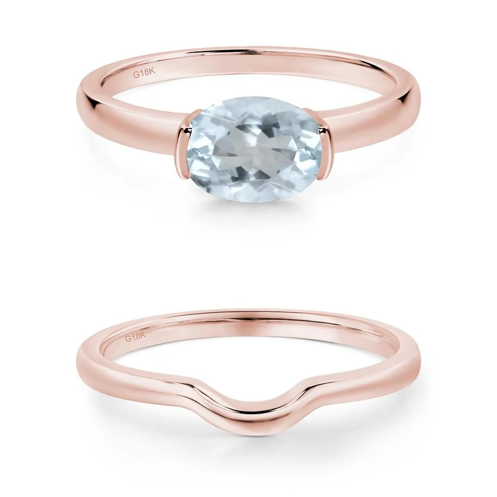 Oval Aquamarine Horizontal Engagement Ring - Image 21