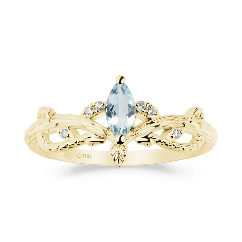 Aquamarine Intertwined Band Engagement Ring - Image 7