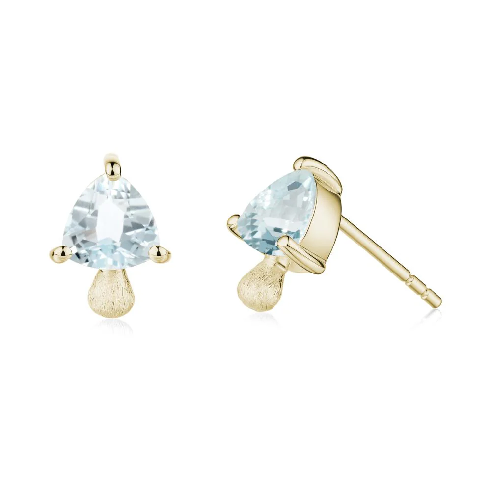 Aquamarine Mini Mushroom Stud Earrings - Image 7