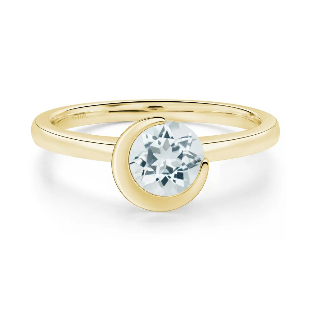 Aquamarine Moon Engagement Ring
