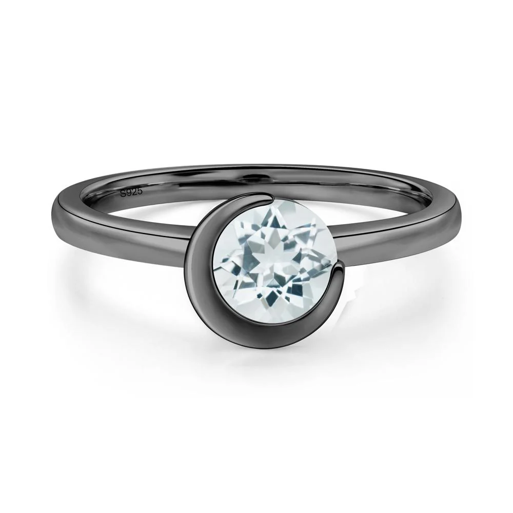 Aquamarine Moon Engagement Ring - Image 8