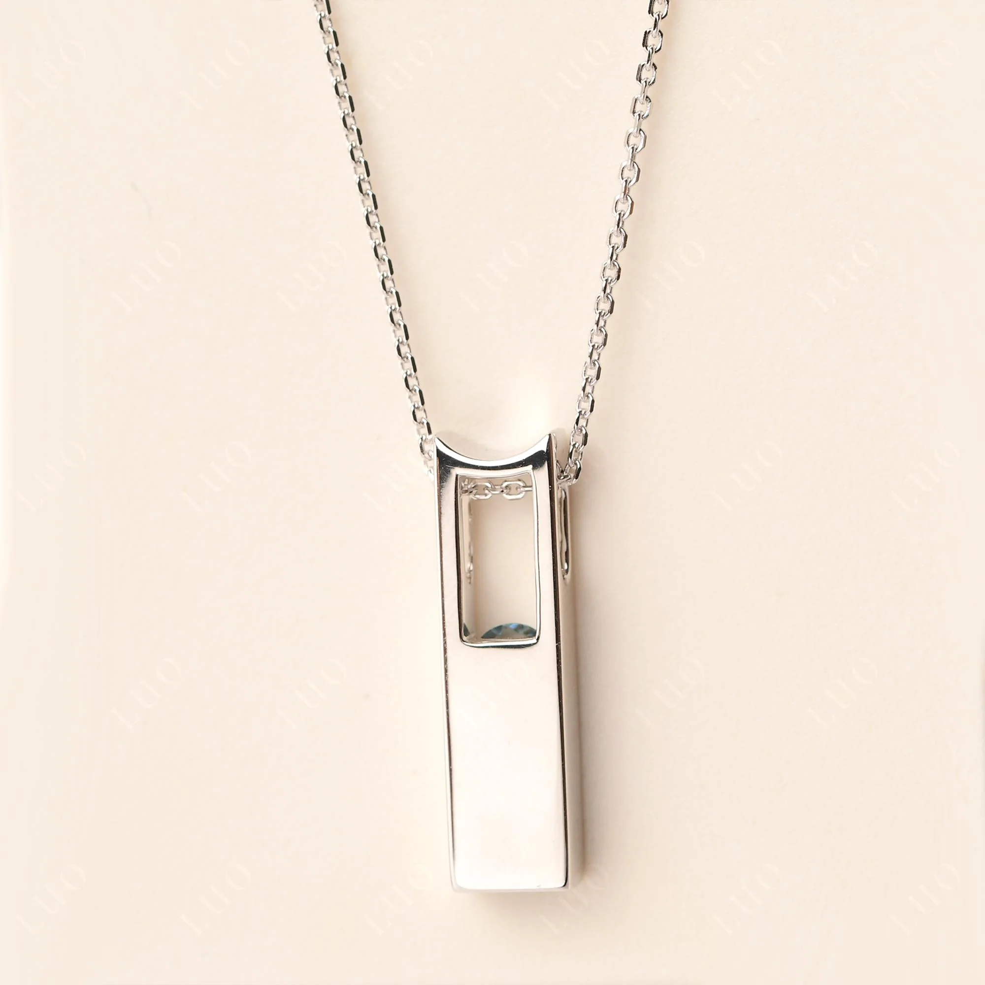 Aquamarine Three Stone Necklace - Image 11