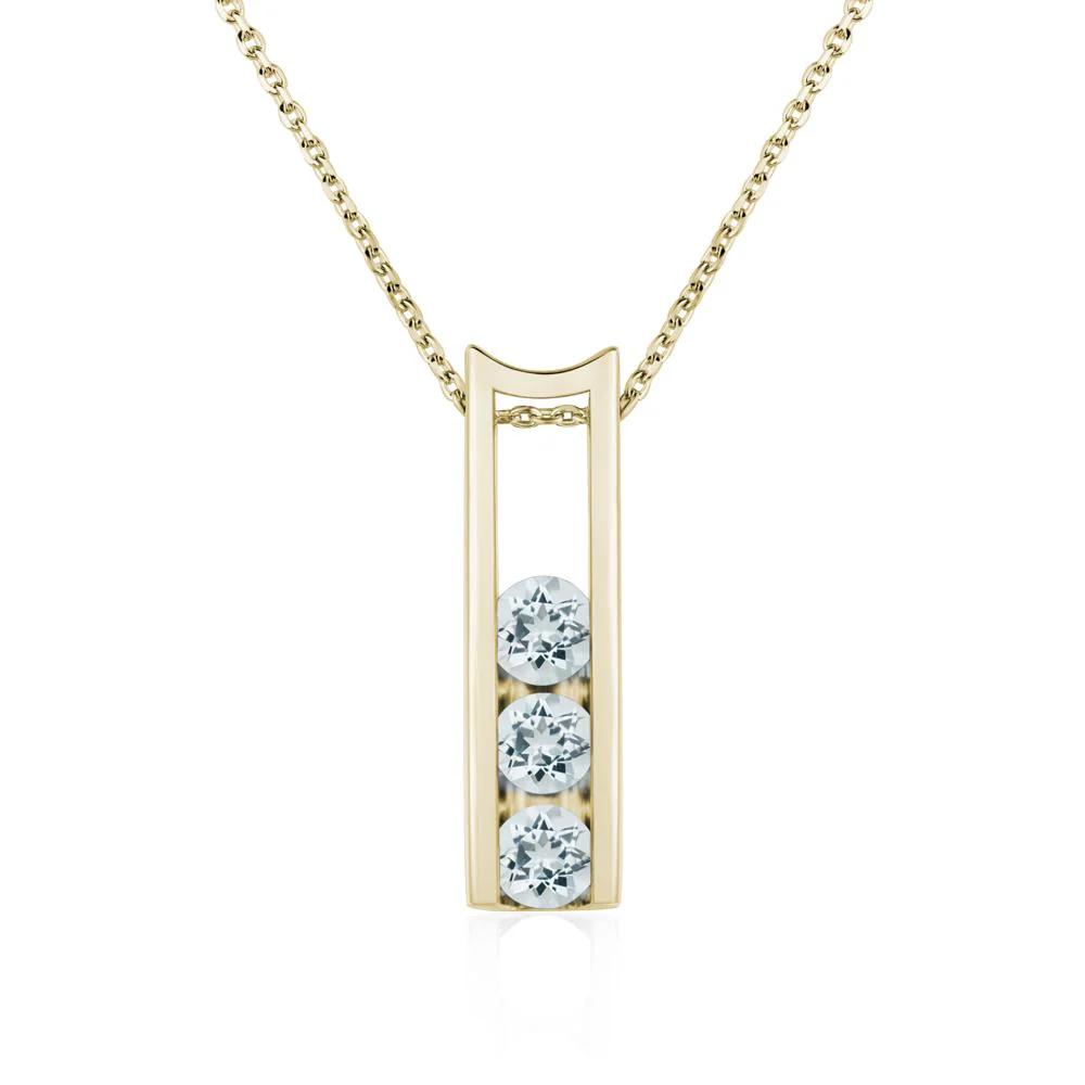 Aquamarine Three Stone Necklace - Image 4
