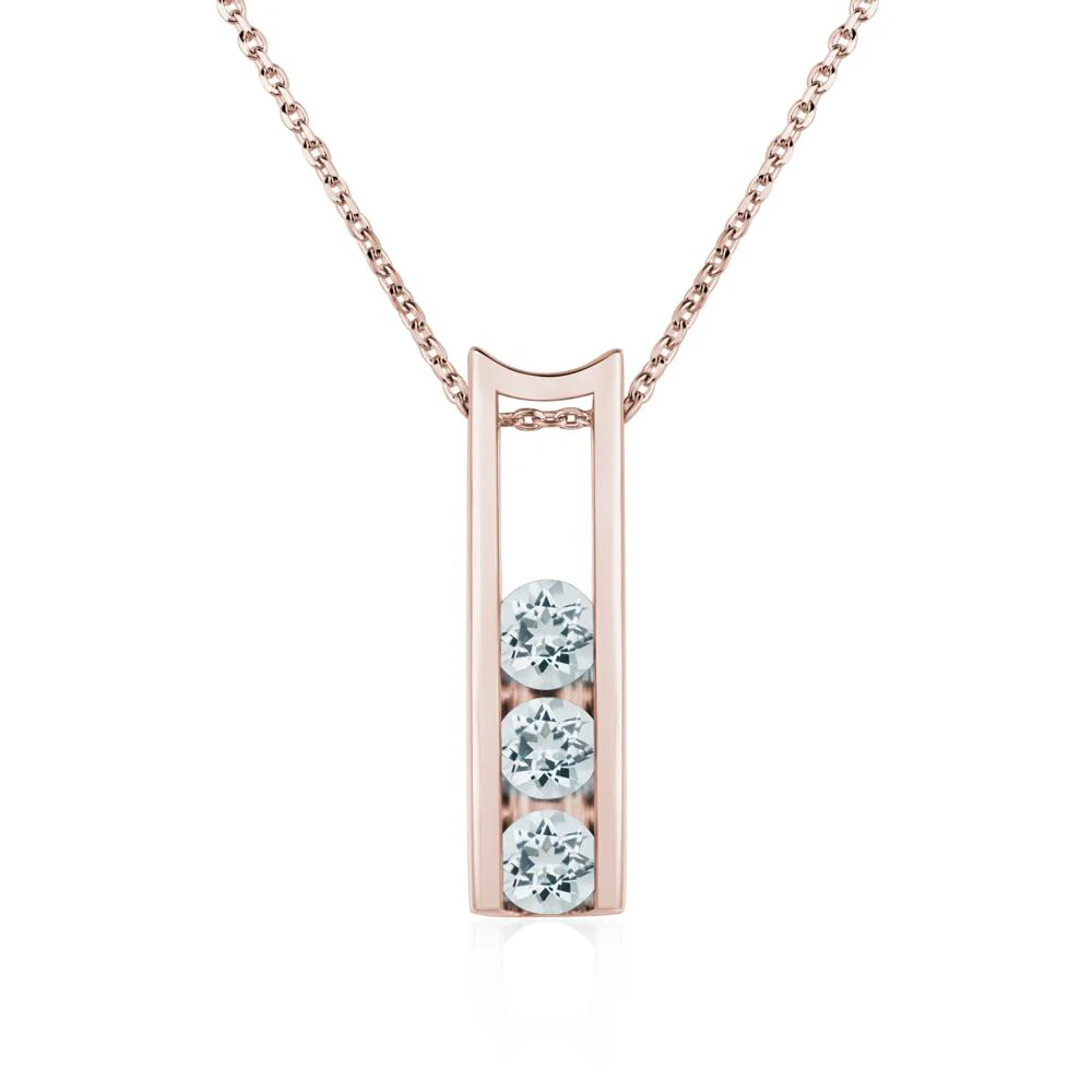 Aquamarine Three Stone Necklace - Image 5