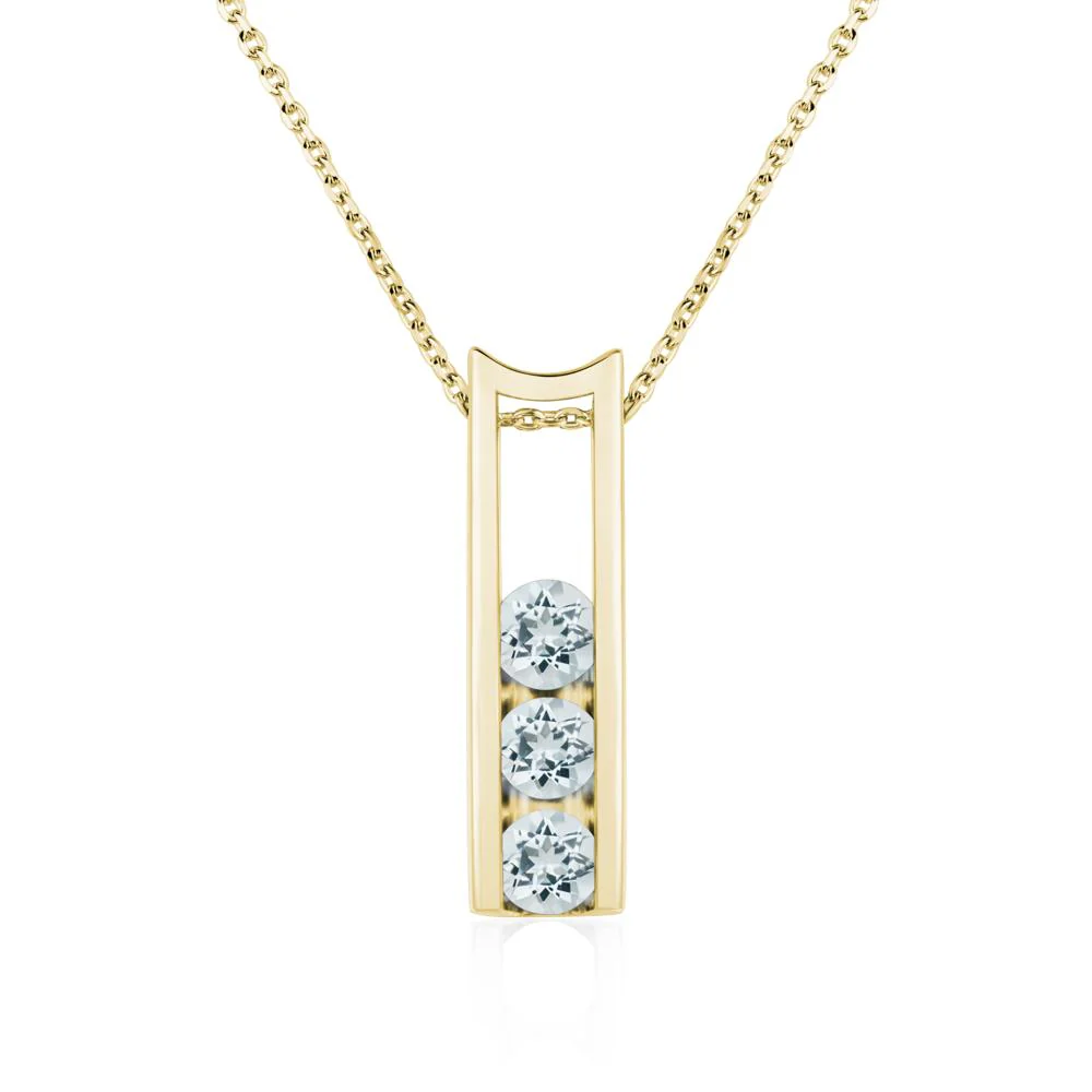 Aquamarine Three Stone Necklace - Image 8