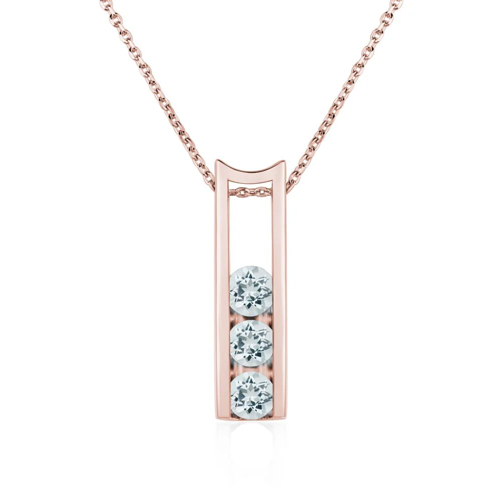 Aquamarine Three Stone Necklace - Image 9