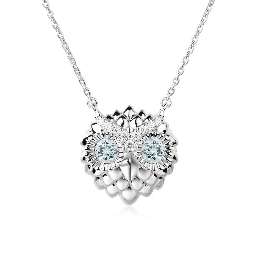 Aquamarine Owl Necklace - Image 2