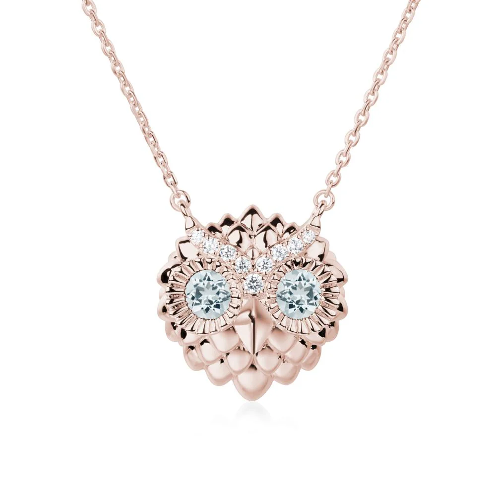 Aquamarine Owl Necklace - Image 3