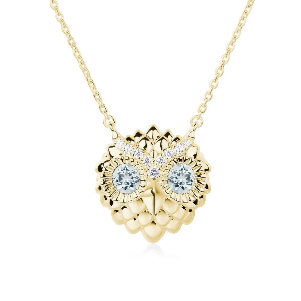 Aquamarine Owl Necklace - Image 5
