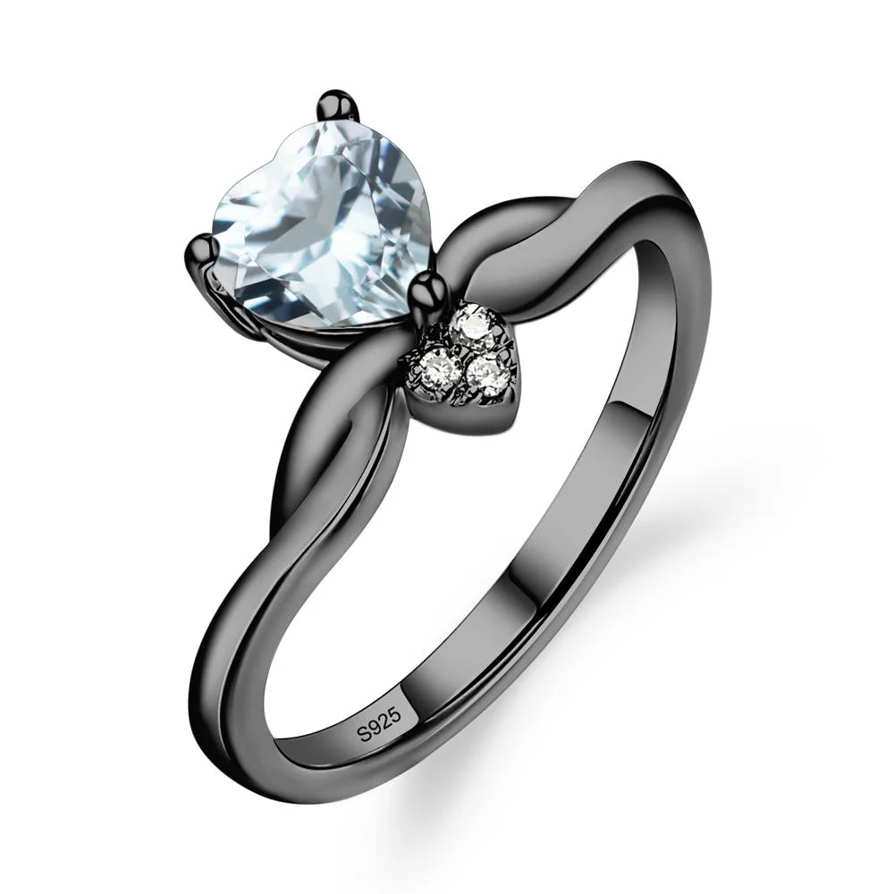 Dainty Twisted Aquamarine Engagement Ring - Image 3
