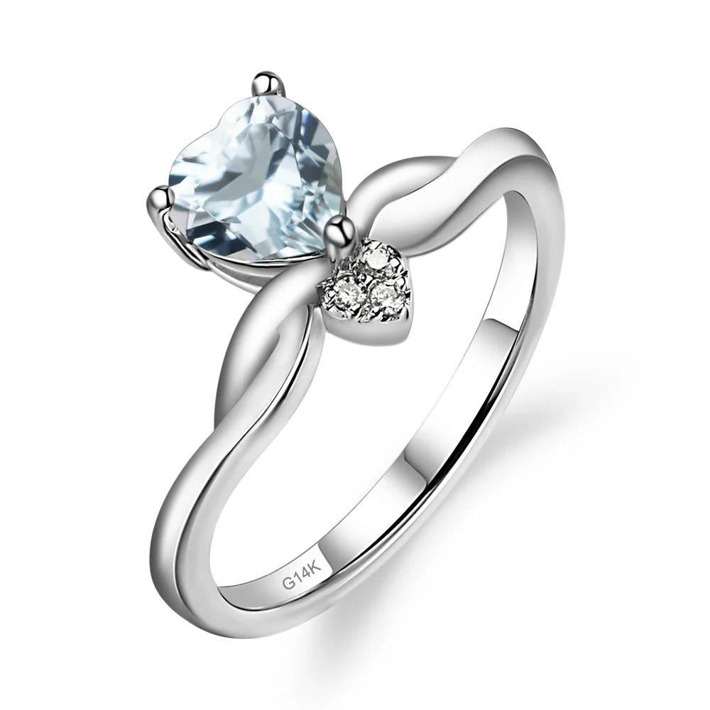 Dainty Twisted Aquamarine Engagement Ring - Image 4