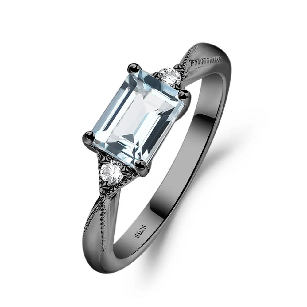 Aquamarine Milgrain Ring - Image 3