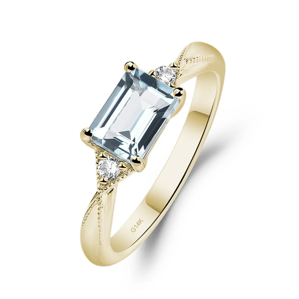 Aquamarine Milgrain Ring - Image 5