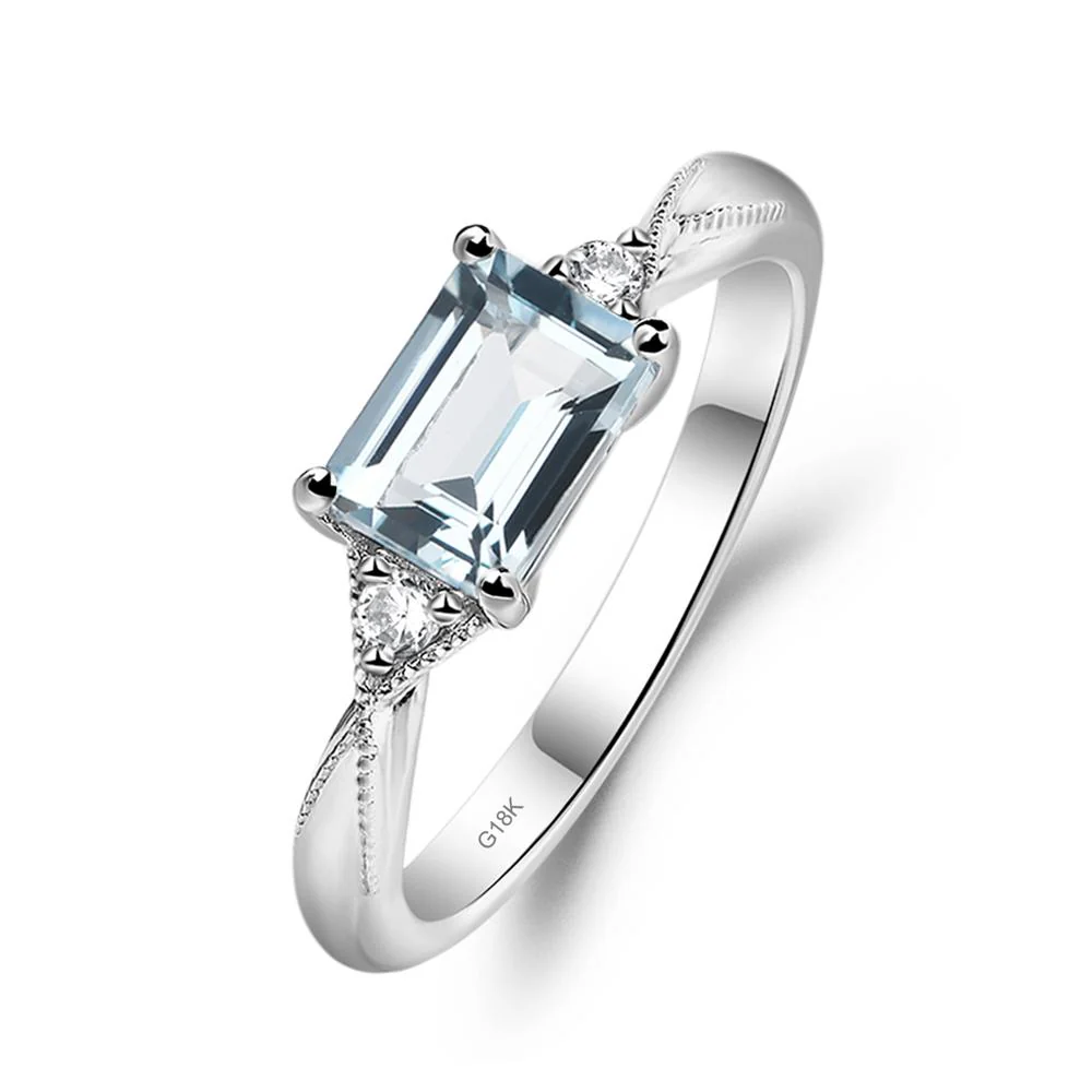 Aquamarine Milgrain Ring - Image 7