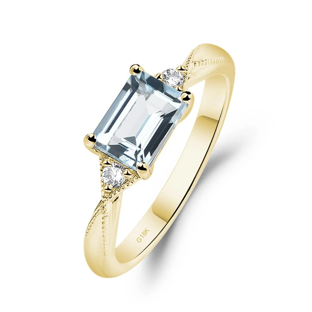 Aquamarine Milgrain Ring - Image 8
