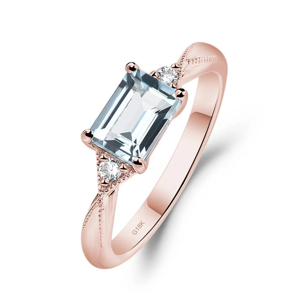 Aquamarine Milgrain Ring - Image 9