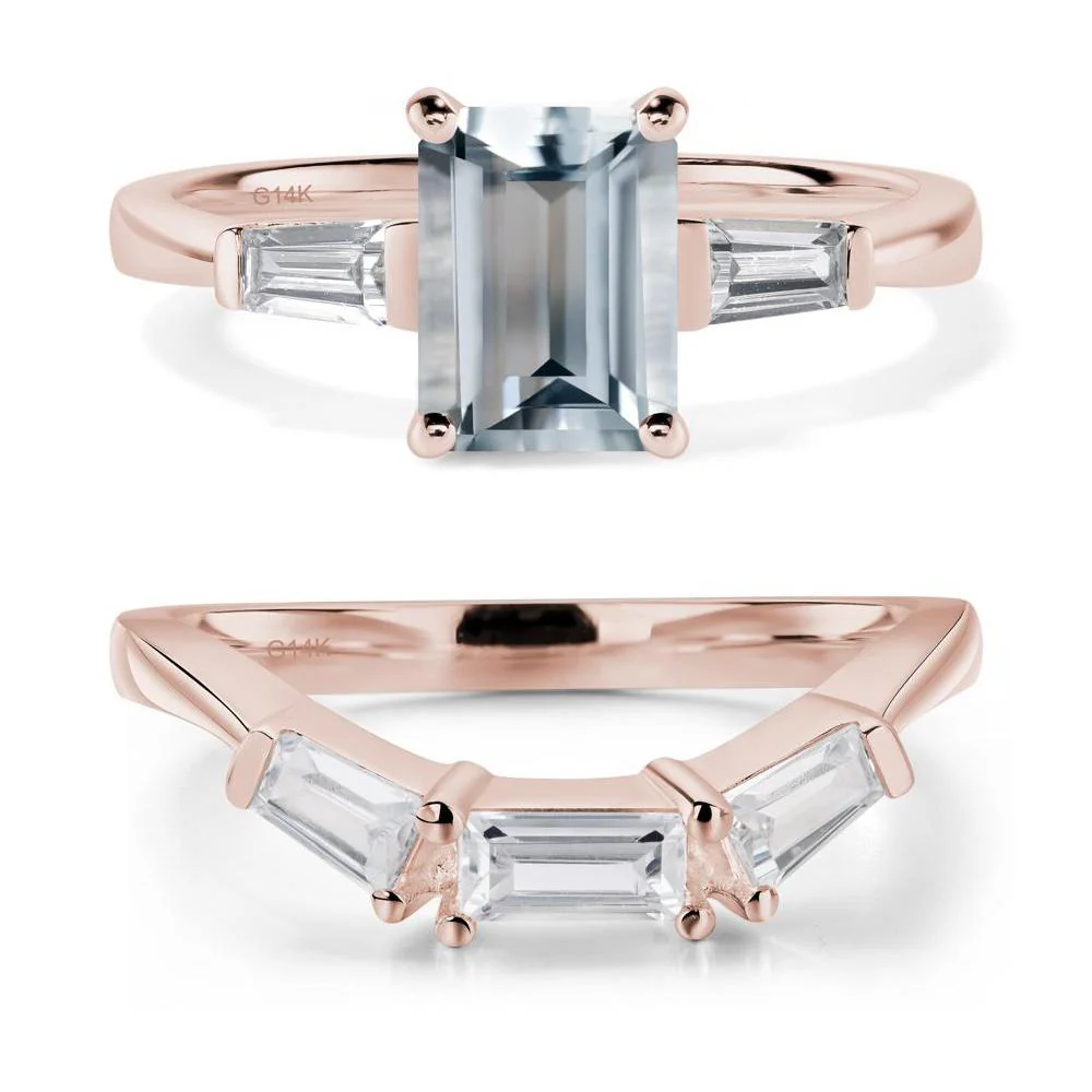 Aquamarine Tapered Baguette Engagement Ring - Image 11