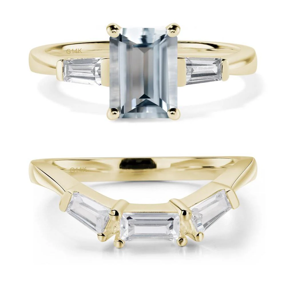 Aquamarine Tapered Baguette Engagement Ring - Image 15