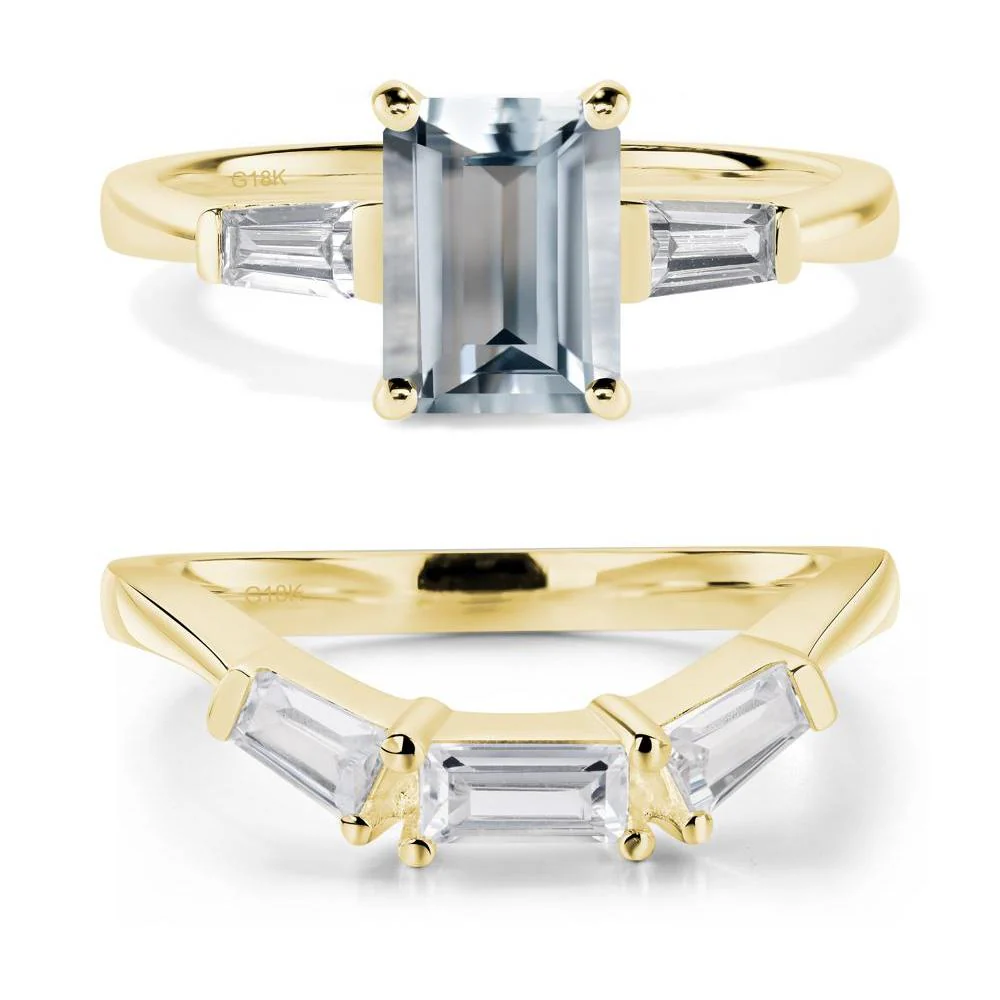 Aquamarine Tapered Baguette Engagement Ring - Image 21