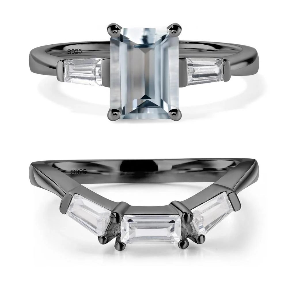 Aquamarine Tapered Baguette Engagement Ring - Image 23