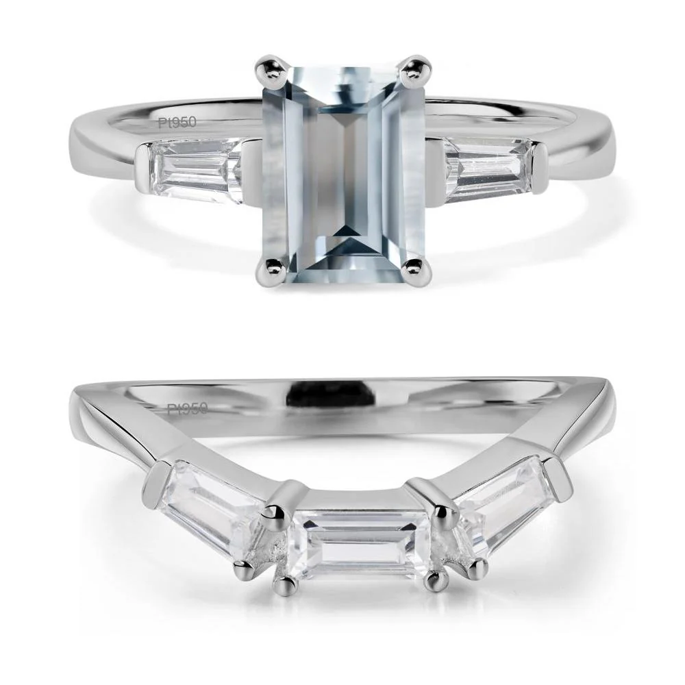 Aquamarine Tapered Baguette Engagement Ring - Image 25