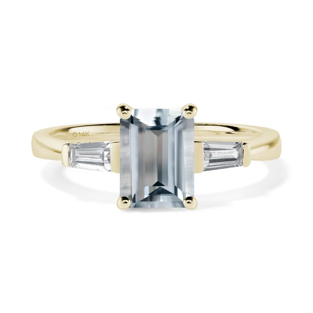 Aquamarine Tapered Baguette Engagement Ring - Image 4