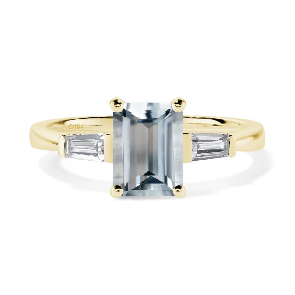 Aquamarine Tapered Baguette Engagement Ring - Image 7