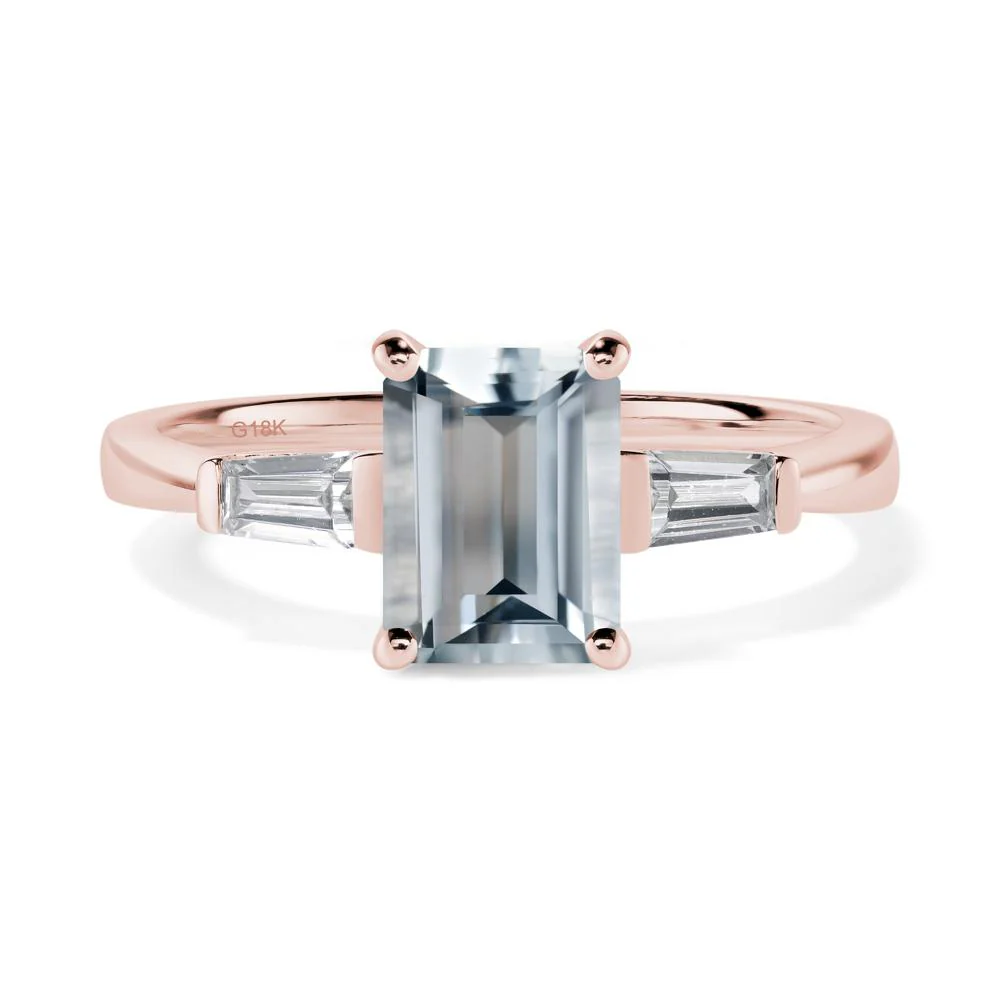 Aquamarine Tapered Baguette Engagement Ring - Image 8