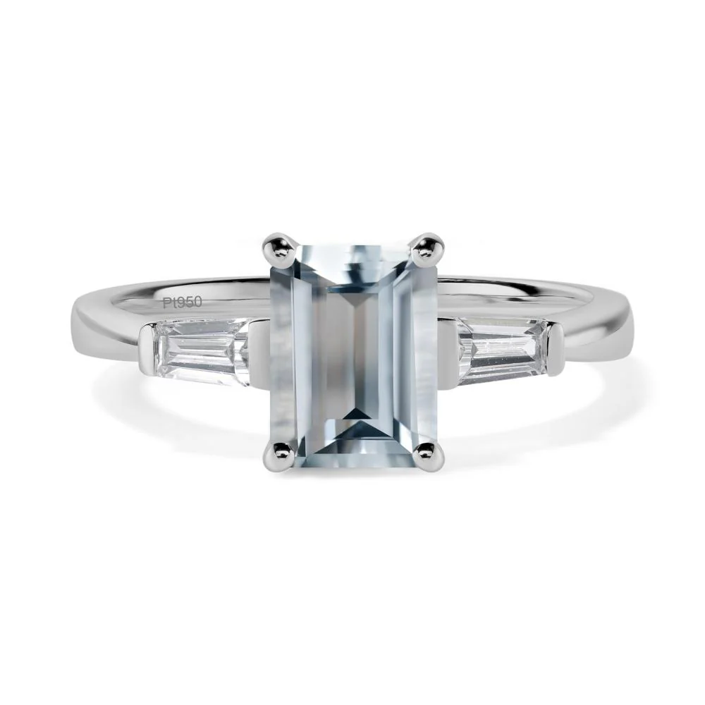 Aquamarine Tapered Baguette Engagement Ring - Image 9